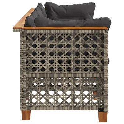 Garden Sofa with Cushions 3-Seater Grey Poly Rattan Payday Deals