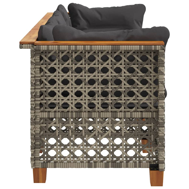 Garden Sofa with Cushions 3-Seater Grey Poly Rattan Payday Deals