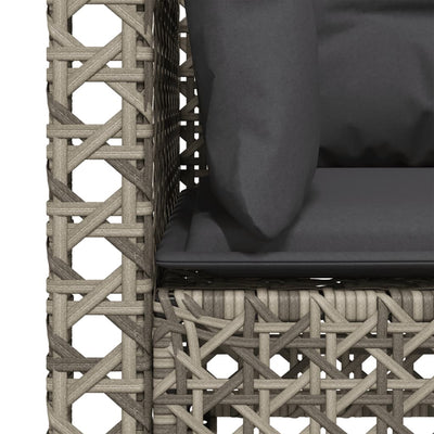 Garden Sofa with Cushions 3-Seater Grey Poly Rattan Payday Deals