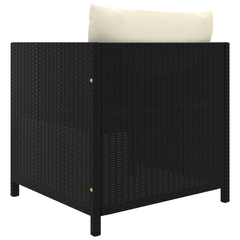 Garden Sofa with Cushions Black Poly Rattan Payday Deals