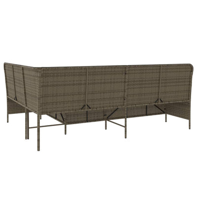 Garden Sofa with Cushions L-Shaped Grey Poly Rattan Payday Deals