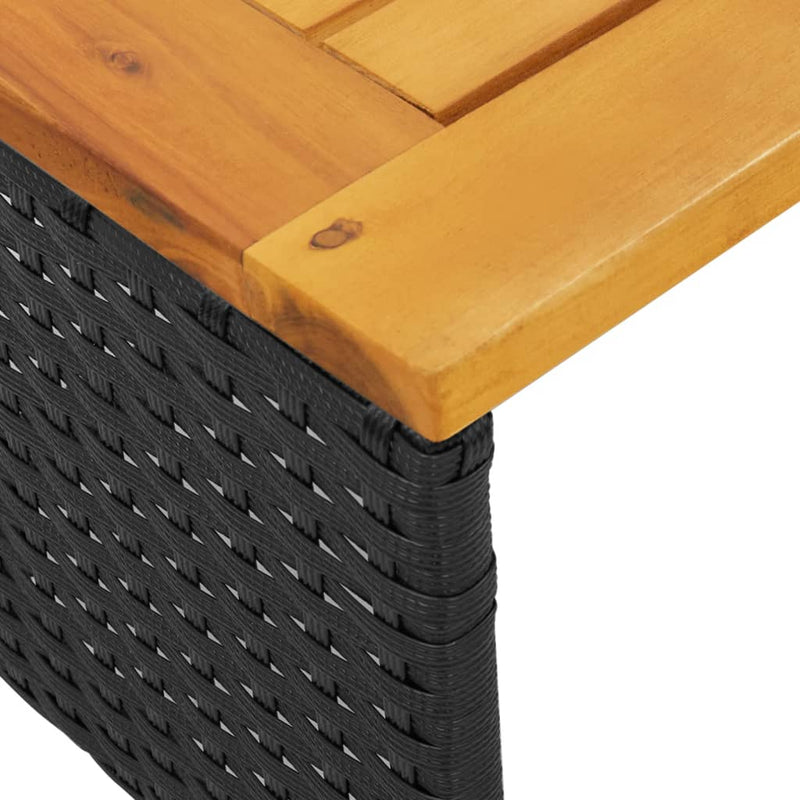Garden Sofa with Table and Cushions L-Shaped Black Poly Rattan Payday Deals