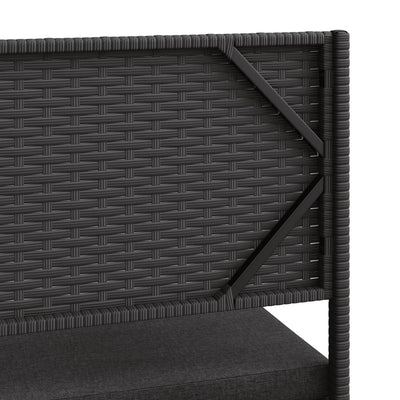 Garden Sofa with Table and Cushions L-Shaped Black Poly Rattan Payday Deals