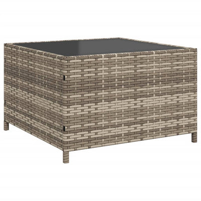 Garden Sofa with Table and Cushions L-Shaped Grey Poly Rattan Payday Deals