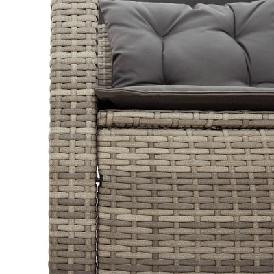Garden Sofa with Table and Cushions L-Shaped Grey Poly Rattan Payday Deals