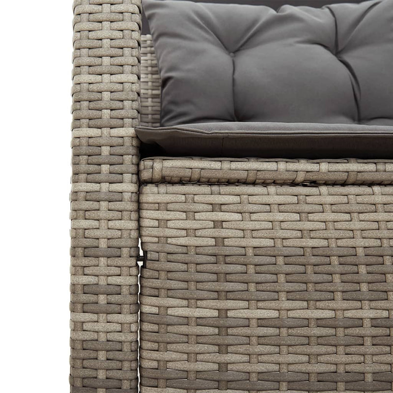 Garden Sofa with Table and Cushions L-Shaped Grey Poly Rattan Payday Deals