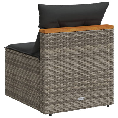 Garden Sofas Armless with Cushions 2 pcs Grey Poly Rattan Payday Deals