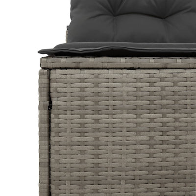 Garden Sofas Armless with Cushions 2 pcs Grey Poly Rattan Payday Deals