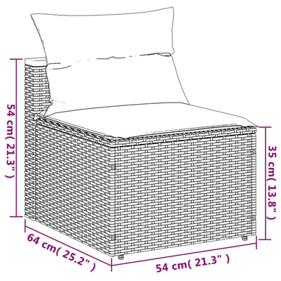 Garden Sofas Armless with Cushions 2 pcs Grey Poly Rattan Payday Deals