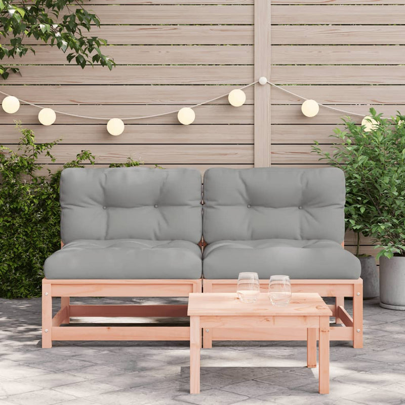 Garden Sofas Armless with Cushions 2 pcs Solid Wood Douglas Payday Deals