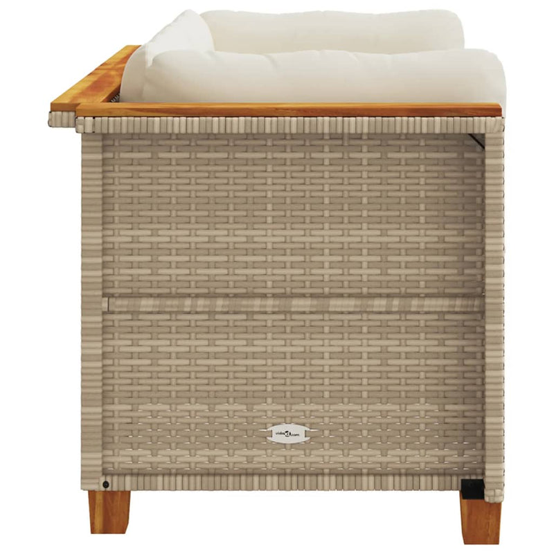 Garden Sofas Corner with Cushions 2 pcs Beige Poly Rattan Payday Deals