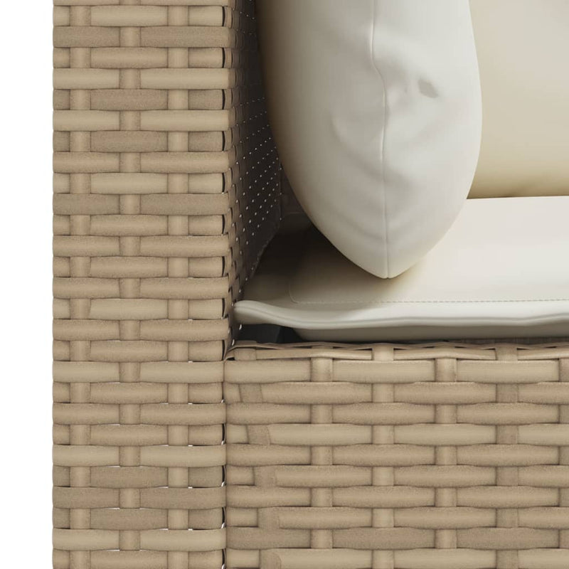 Garden Sofas Corner with Cushions 2 pcs Beige Poly Rattan Payday Deals