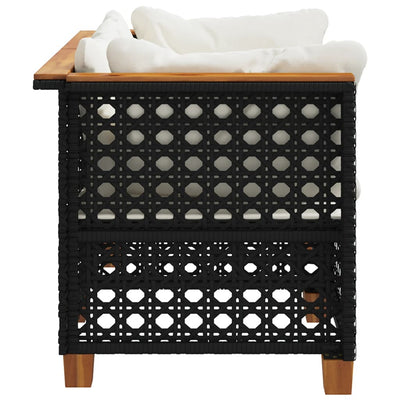 Garden Sofas Corner with Cushions 2 pcs Black Poly Rattan Payday Deals