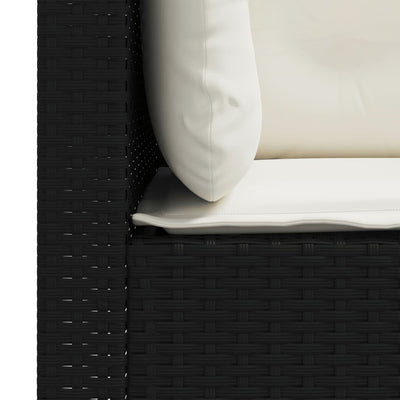Garden Sofas Corner with Cushions 2 pcs Black Poly Rattan Payday Deals