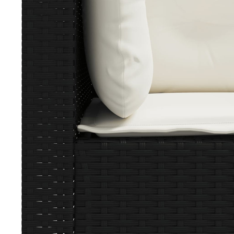 Garden Sofas Corner with Cushions 2 pcs Black Poly Rattan Payday Deals