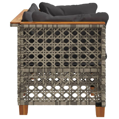 Garden Sofas Corner with Cushions 2 pcs Grey Poly Rattan Payday Deals