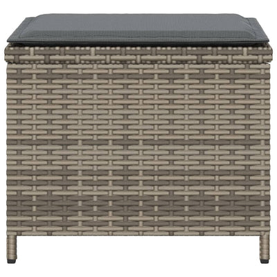 Garden Stools with Cushions 4 pcs Grey 41x41x36 cm Poly Rattan Payday Deals