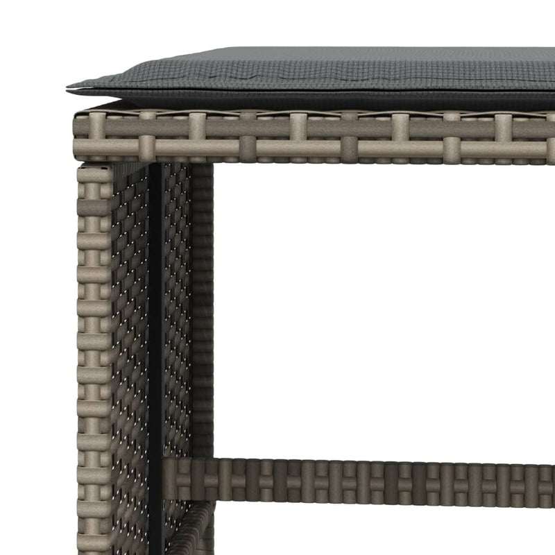 Garden Stools with Cushions 4 pcs Grey 41x41x36 cm Poly Rattan Payday Deals