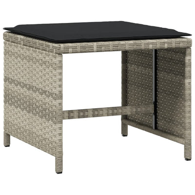 Garden Stools with Cushions 4 pcs Light Grey 41x41x36 cm Poly Rattan Payday Deals
