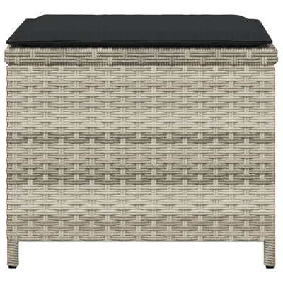 Garden Stools with Cushions 4 pcs Light Grey 41x41x36 cm Poly Rattan Payday Deals