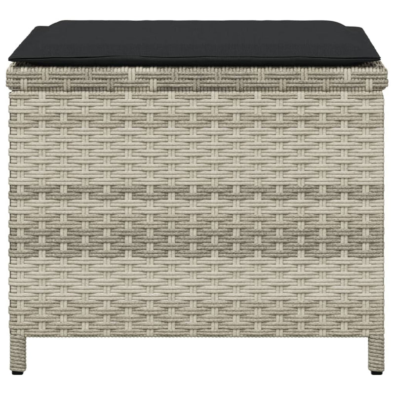 Garden Stools with Cushions 4 pcs Light Grey 41x41x36 cm Poly Rattan Payday Deals