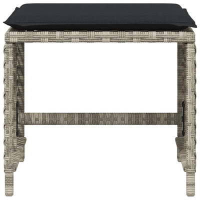 Garden Stools with Cushions 4 pcs Light Grey 41x41x36 cm Poly Rattan Payday Deals