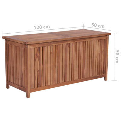 Garden Storage Box 120x50x58 cm Solid Teak Wood Payday Deals
