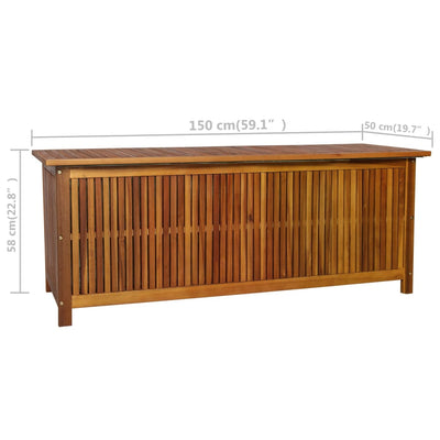 Garden Storage Box 150x50x58 cm Solid Acacia Wood Payday Deals