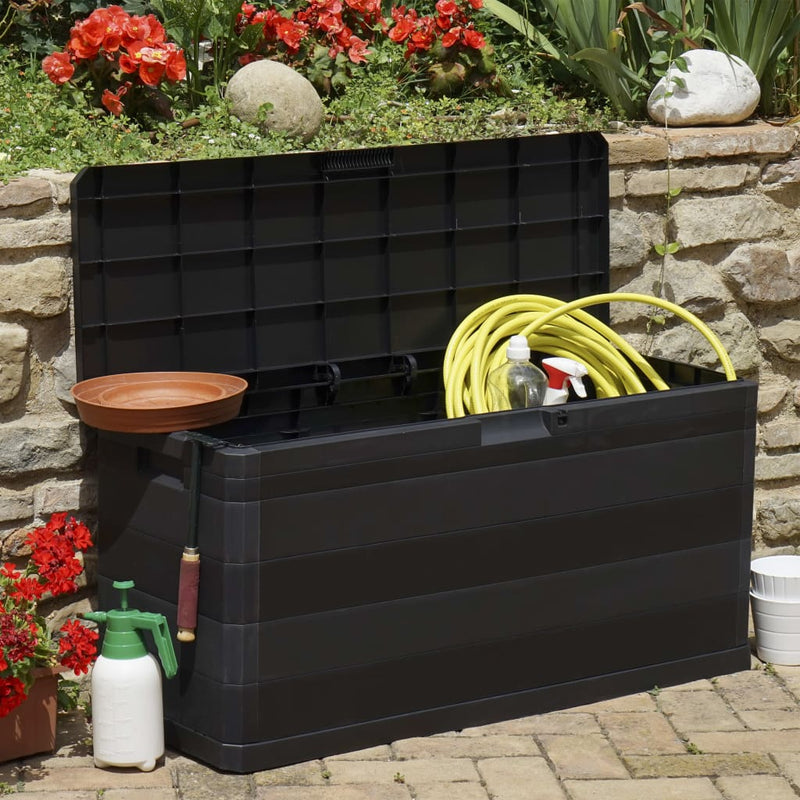 Garden Storage Box Black 117x45x56 cm Payday Deals