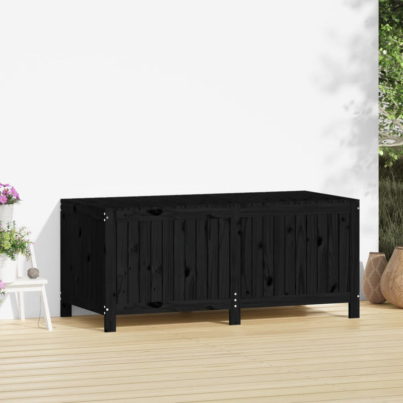 Garden Storage Box Black 147x68x64 cm Solid Wood Pine Payday Deals
