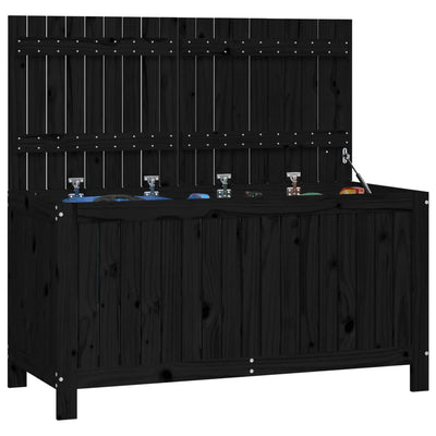 Garden Storage Box Black 147x68x64 cm Solid Wood Pine Payday Deals