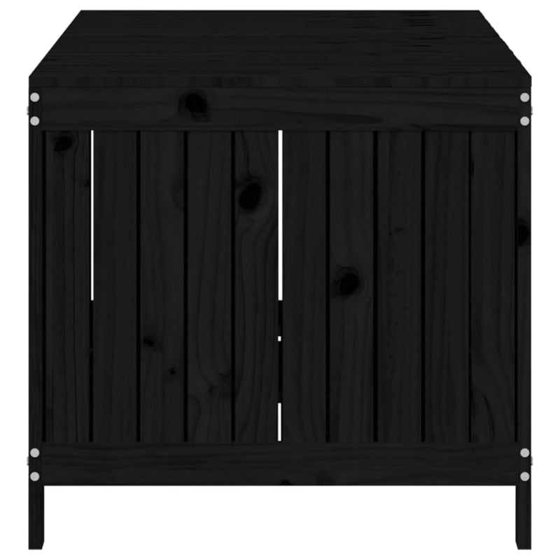 Garden Storage Box Black 147x68x64 cm Solid Wood Pine Payday Deals