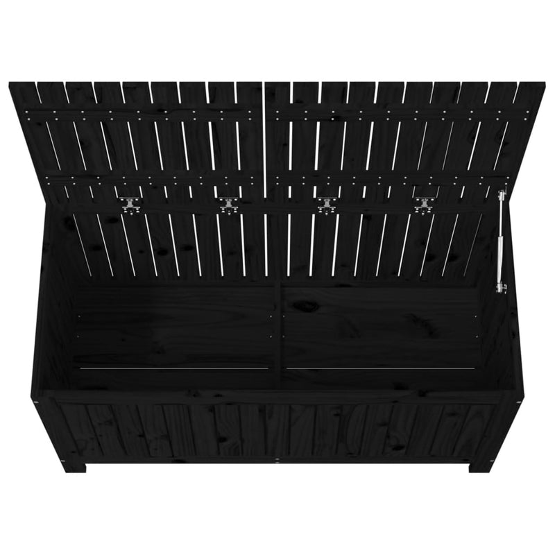 Garden Storage Box Black 147x68x64 cm Solid Wood Pine Payday Deals