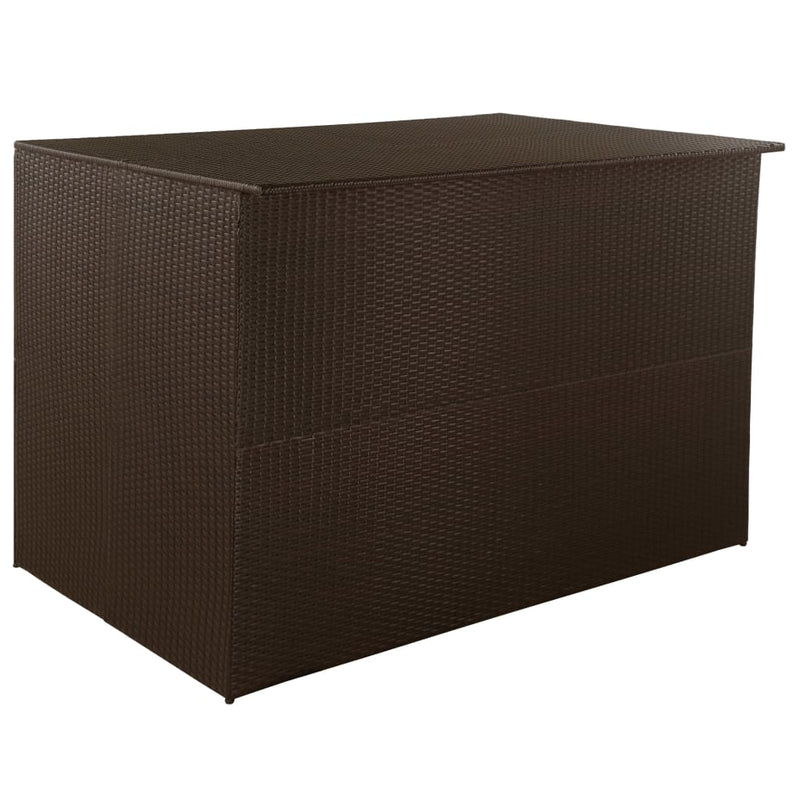 Garden Storage Box Brown 150x100x100 cm Poly Rattan Payday Deals