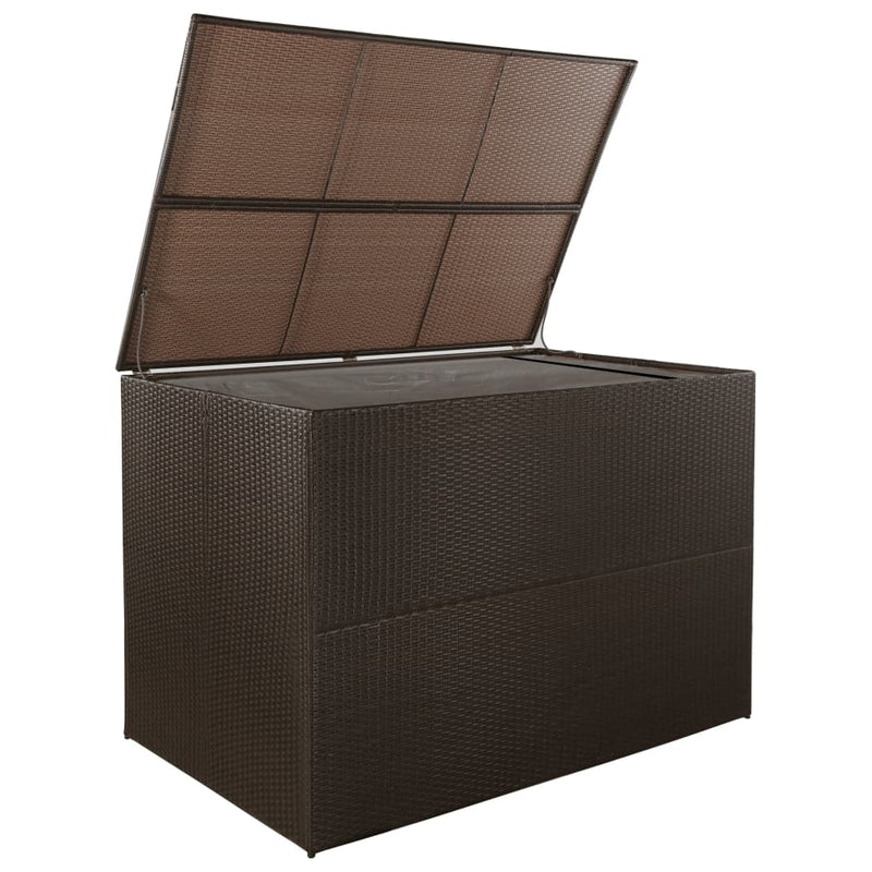 Garden Storage Box Brown 150x100x100 cm Poly Rattan Payday Deals