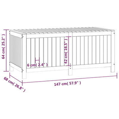 Garden Storage Box Grey 147x68x64 cm Solid Wood Pine Payday Deals