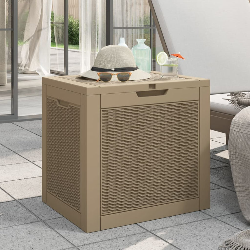 Garden Storage Box Light Brown 55.5x43x53 cm Polypropylene Payday Deals