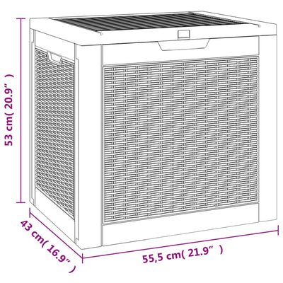 Garden Storage Box Light Brown 55.5x43x53 cm Polypropylene Payday Deals