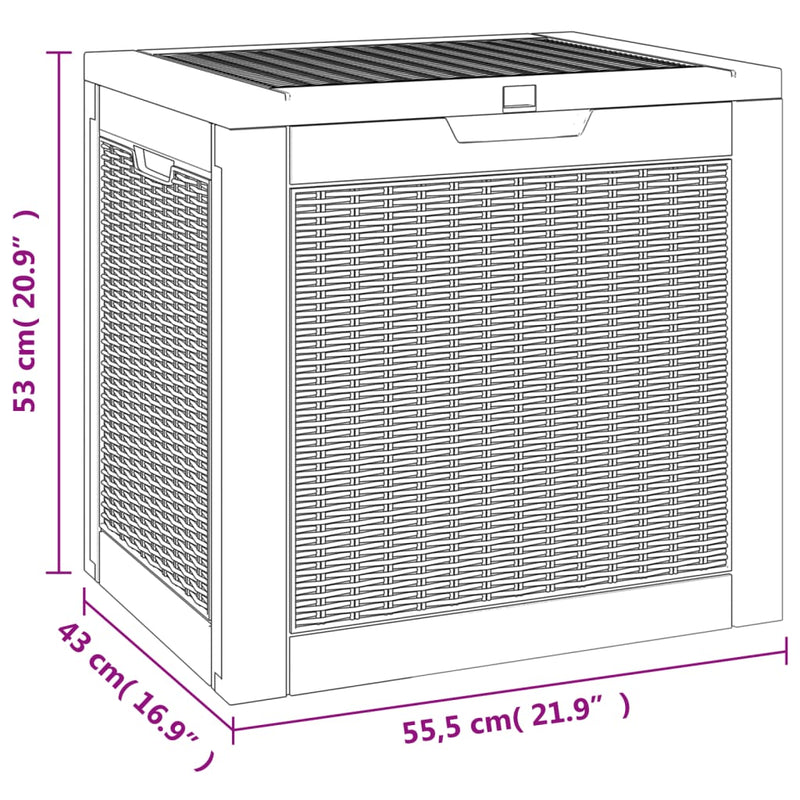 Garden Storage Box Light Brown 55.5x43x53 cm Polypropylene Payday Deals