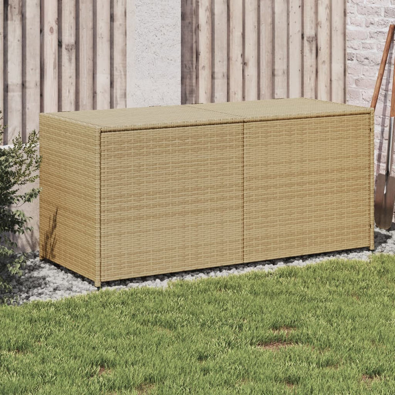 Garden Storage Box Mix Beige 283L Poly Rattan Payday Deals