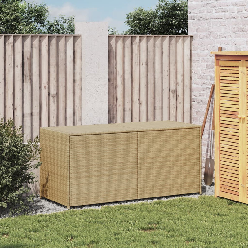 Garden Storage Box Mix Beige 283L Poly Rattan Payday Deals