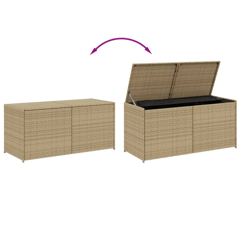 Garden Storage Box Mix Beige 283L Poly Rattan Payday Deals