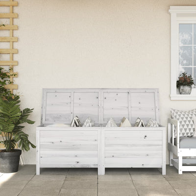Garden Storage Box White 150x50x56.5 cm Solid Wood Fir Payday Deals