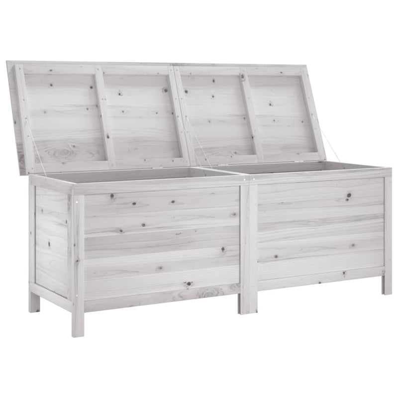 Garden Storage Box White 150x50x56.5 cm Solid Wood Fir Payday Deals