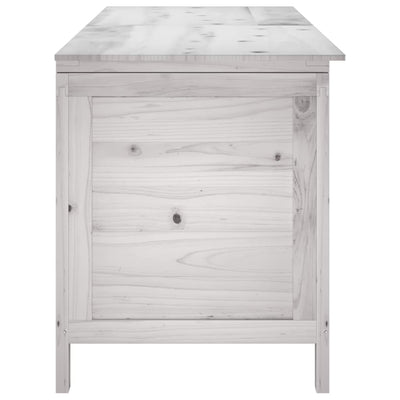 Garden Storage Box White 150x50x56.5 cm Solid Wood Fir Payday Deals