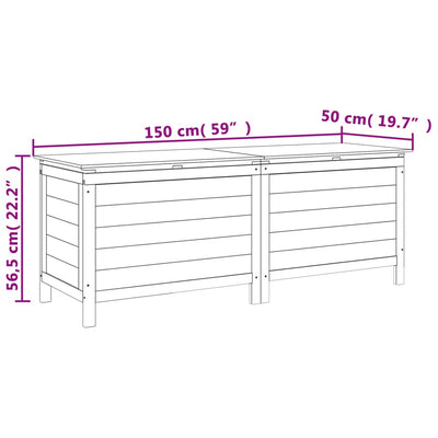 Garden Storage Box White 150x50x56.5 cm Solid Wood Fir Payday Deals