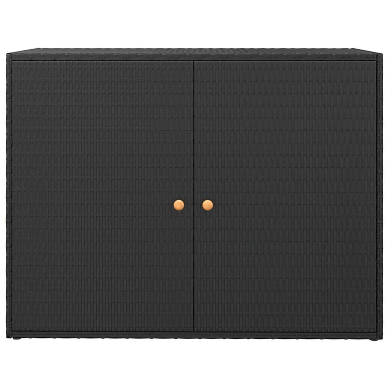 Garden Storage Cabinet Black 100x55.5x80 cm Poly Rattan Payday Deals