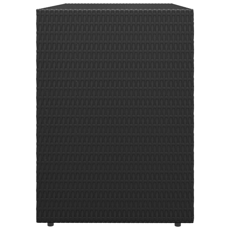 Garden Storage Cabinet Black 100x55.5x80 cm Poly Rattan Payday Deals