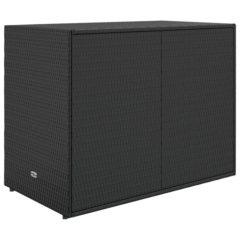 Garden Storage Cabinet Black 100x55.5x80 cm Poly Rattan Payday Deals