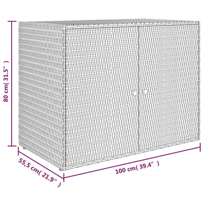 Garden Storage Cabinet Black 100x55.5x80 cm Poly Rattan Payday Deals